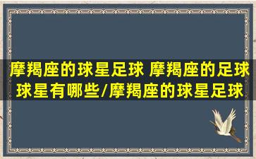 摩羯座的球星足球 摩羯座的足球球星有哪些/摩羯座的球星足球 摩羯座的足球球星有哪些-我的网站